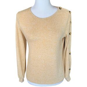 Caramel long sleeve soft sweater button sleeve size medium